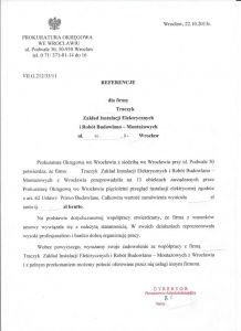 referencje Prokuratura Okregowa